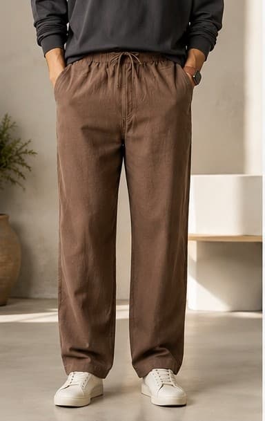 Mocha Brown Linen Pants