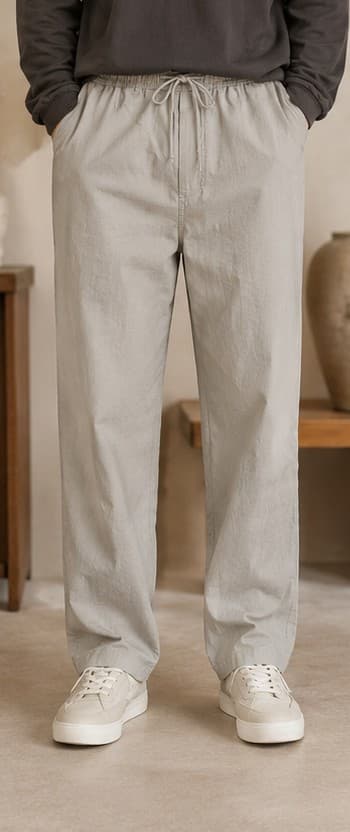 Stone Grey Linen Pants.